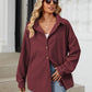 Collared Neck Long Sleeve Dropped Shoulder Shirt
