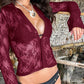 Devine Plunge Long Sleeve Lace Top