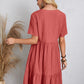 Full Size V-Neck Short Sleeve Mini Dress