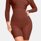 Basic Bae Full Size Built-In Shapewear Square Neck Long Sleeve Dress