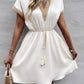 Devine Contrast Trim V-Neck Short Sleeve Mini Dress