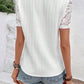 Lace V-Neck Short Sleeve Blouse