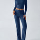 Devine Round Neck Long Sleeve Top and Drawstring Pants Set