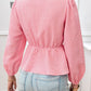 Tied Round Neck Long Sleeve Blouse