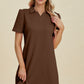 Double Take Full Size Texture Short Sleeve Dress