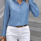 Button Up Collared Neck Long Sleeve Shirt