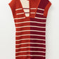 Striped Quarter Zip Cap Sleeve Sweater Dress