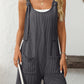 Mandy Texture Adjustable Strap Overalls with Pockets