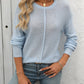 Round Neck Dropped Shoulder Knit Top