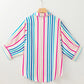 Contrast Stripes Collared Neck Button Up Shirt