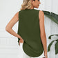 Contrast Trim Plunge Sleeveless Blouse