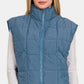 Zenana Zip Up Cropped Puffer Vest with Pockets- Brand Zenana