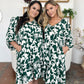 Double Take Full Size Printed Ruffle Hem Long Sleeve Dress