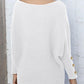 Full Size Boat Neck Long Sleeve Sweater