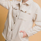 Love Tree Corduroy Button Up Jacket with Sherpa Inside