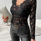 Lace V-Neck Long Sleeve Top