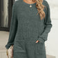 Full Size Pocketed Round Neck Long Sleeve T-Shirt
