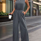 Round Neck Wide Leg Jumpsuit