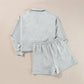 Half Zip Long Sleeve Top and Drawstring Shorts Set