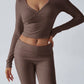 Devine Ruched Long Sleeve Top and Pants Set
