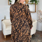 Double Take Full Size Printed Ruffle Hem Long Sleeve Dress