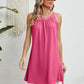 Eyelet Grecian Neck Mini Dress