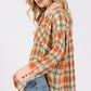 SAGE + FIG Side Slit Plaid Button Down Long Sleeve Shirt