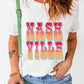 Letter Graphic Round Neck Short Sleeve T-Shirt