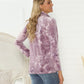 Shiny Tie-Dye Half Button Long Sleeve T-Shirt