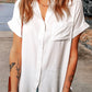 Pocketed Collared Neck Short Sleeve Shirt