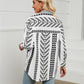 Geometric Collared Neck Long Sleeve Shirt