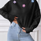 Flower Turtleneck Long Sleeve Sweater