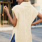 Side Slit Turtleneck Sweater Vest