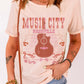MUSIC CITY Cuffed Short Sleeve Tee