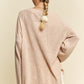 Davi & Dani High-Low Round Neck Drop Shoulder Sweater