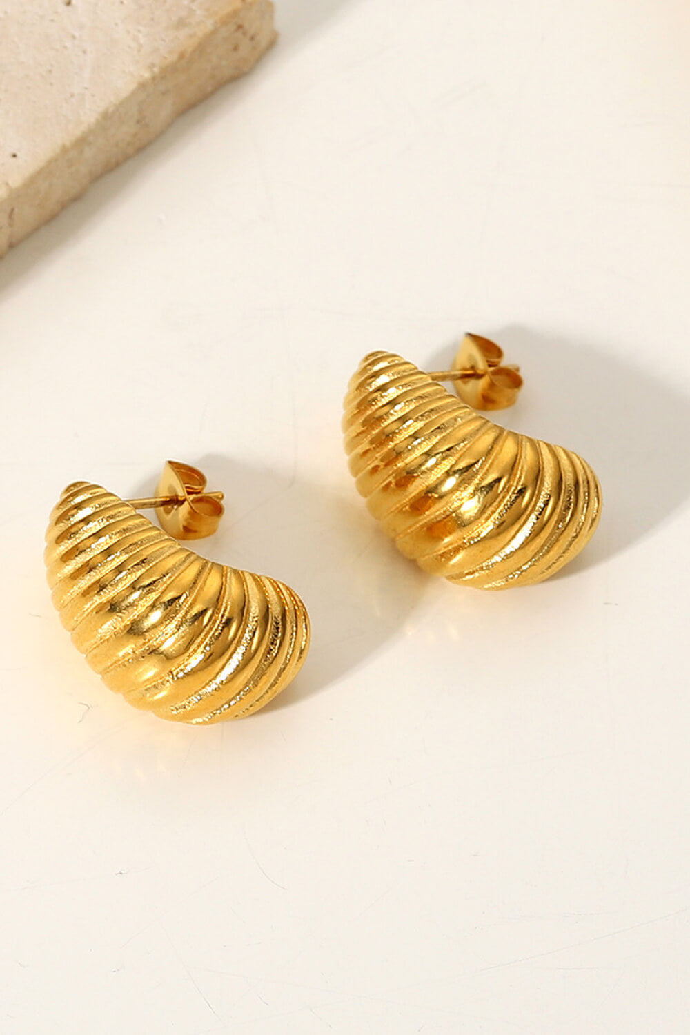 Jack & Din Shell Shore Spiral Stud Earrings