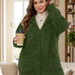 Plus Size Zip Up Long Sleeve Hooded Outerwear