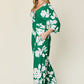 Double Take Full Size Printed Tie Back Wide Leg Jumpsuit
