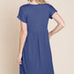 BOMBOM V-Neck Short Sleeve Dress