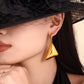 18K Gold-Plated Triangle Dangle Earrings