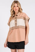Mittoshop Mineral Washed Half Button Polo Top *