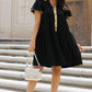 Sequin Half Button Short Sleeve Dress