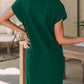 Mock Neck Short Sleeve Sweater Dress
