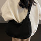 Ribbed Adjustable Strap Shoulder Bag