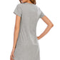 Graphic Round Neck Short Sleeve Lounge Dress