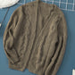 Cable-Knit Open Front Cardigan
