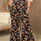 Plus Size Wide Leg Printed Pants