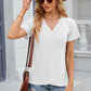 Eyelet Surplice Short Sleeve T-Shirt