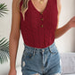 Openwork V-Neck Knit Vest