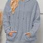 Drawstring Long Sleeve Hoodie with Pockets